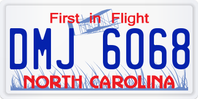 NC license plate DMJ6068