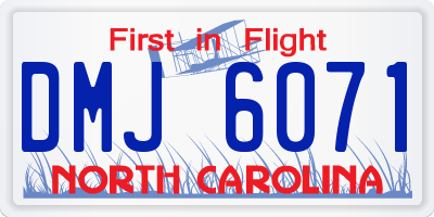 NC license plate DMJ6071