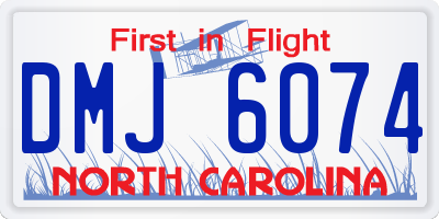NC license plate DMJ6074