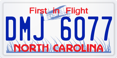 NC license plate DMJ6077