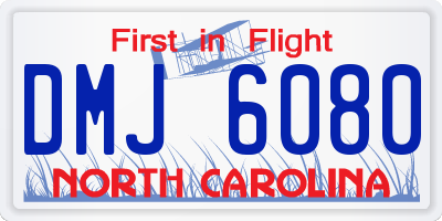 NC license plate DMJ6080
