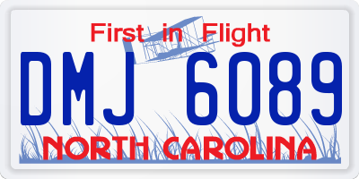 NC license plate DMJ6089