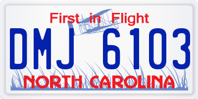 NC license plate DMJ6103