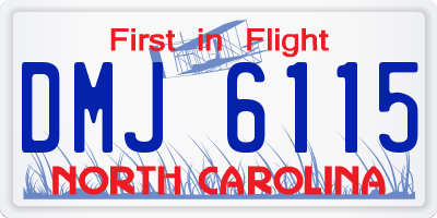 NC license plate DMJ6115