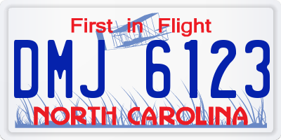 NC license plate DMJ6123