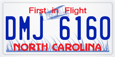 NC license plate DMJ6160