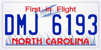 NC license plate DMJ6193