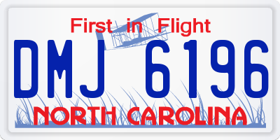NC license plate DMJ6196