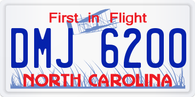 NC license plate DMJ6200