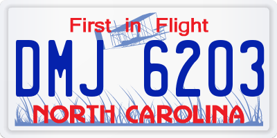 NC license plate DMJ6203