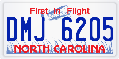 NC license plate DMJ6205