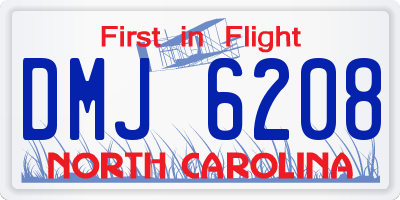 NC license plate DMJ6208