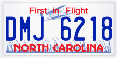 NC license plate DMJ6218