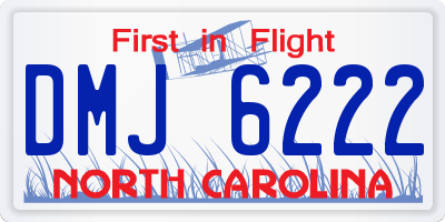NC license plate DMJ6222