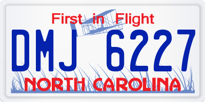 NC license plate DMJ6227