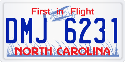 NC license plate DMJ6231