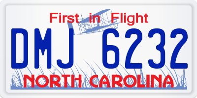 NC license plate DMJ6232