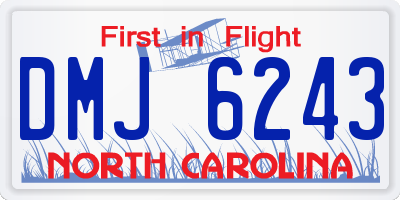NC license plate DMJ6243