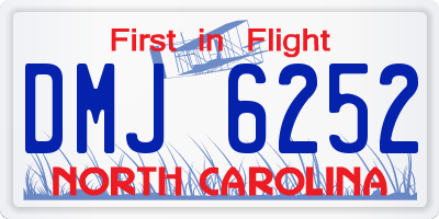 NC license plate DMJ6252