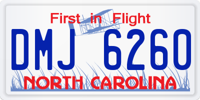 NC license plate DMJ6260