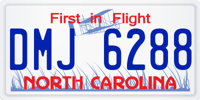 NC license plate DMJ6288
