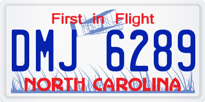 NC license plate DMJ6289