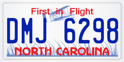 NC license plate DMJ6298