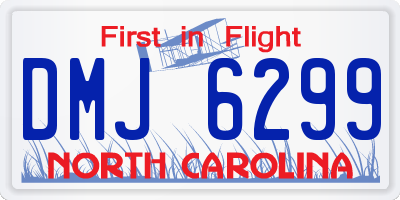 NC license plate DMJ6299