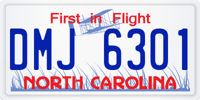 NC license plate DMJ6301