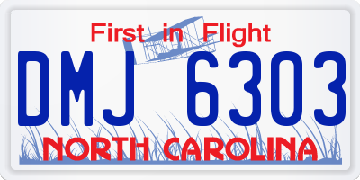 NC license plate DMJ6303