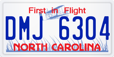 NC license plate DMJ6304