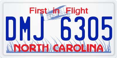 NC license plate DMJ6305