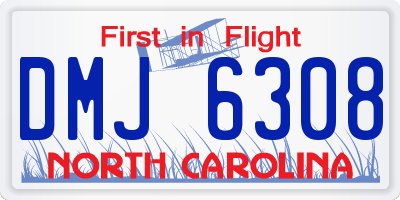 NC license plate DMJ6308