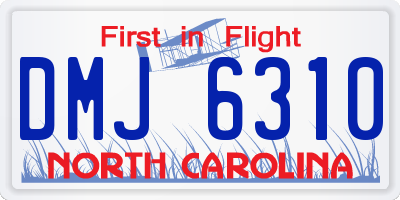 NC license plate DMJ6310