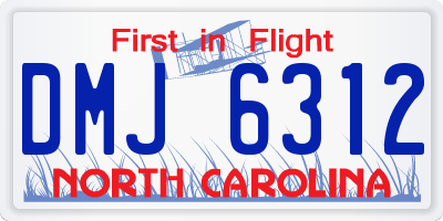 NC license plate DMJ6312