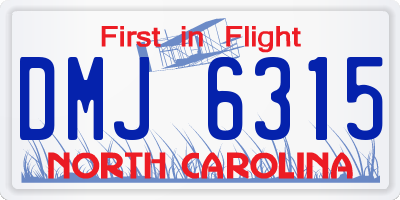 NC license plate DMJ6315