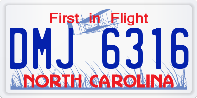NC license plate DMJ6316