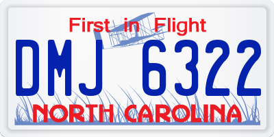 NC license plate DMJ6322