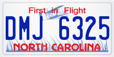 NC license plate DMJ6325