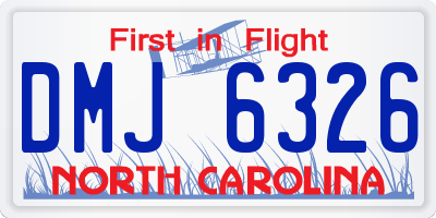 NC license plate DMJ6326