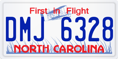 NC license plate DMJ6328