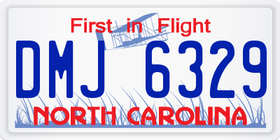 NC license plate DMJ6329