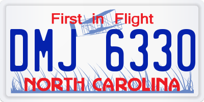 NC license plate DMJ6330