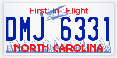 NC license plate DMJ6331