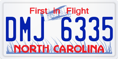 NC license plate DMJ6335