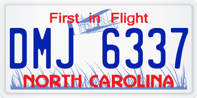 NC license plate DMJ6337