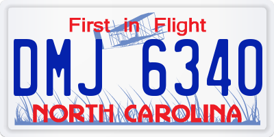 NC license plate DMJ6340