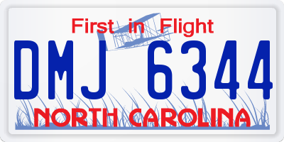 NC license plate DMJ6344