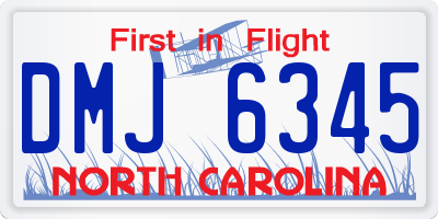 NC license plate DMJ6345
