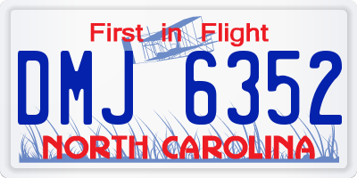 NC license plate DMJ6352